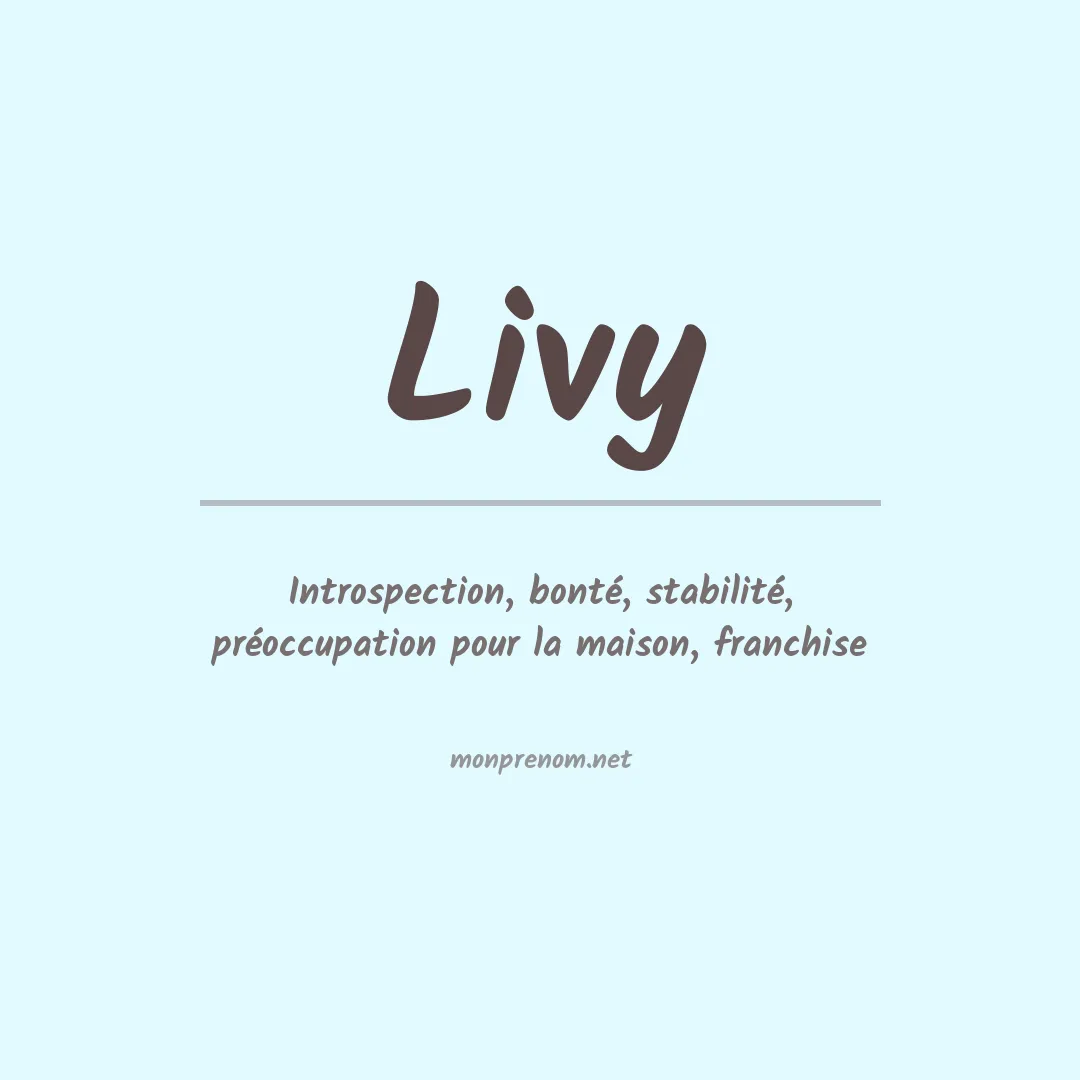 Signification du prénom Livy