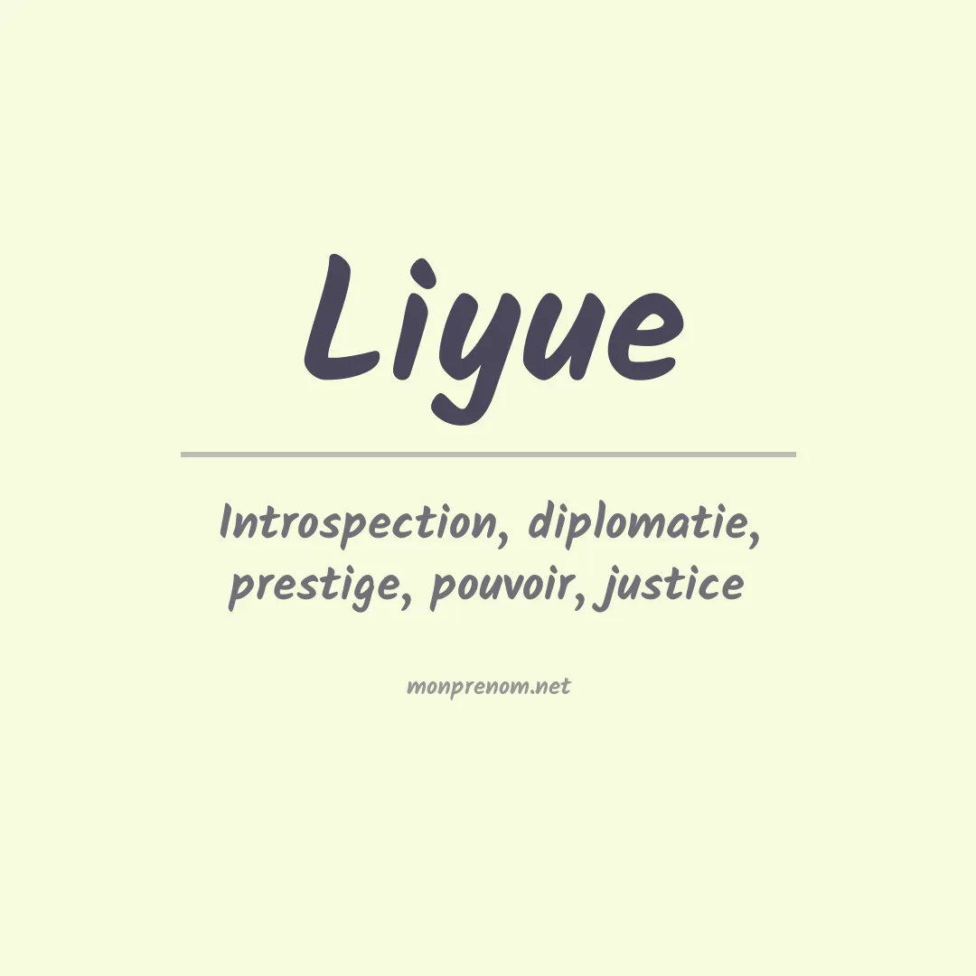 Signification du prénom Liyue