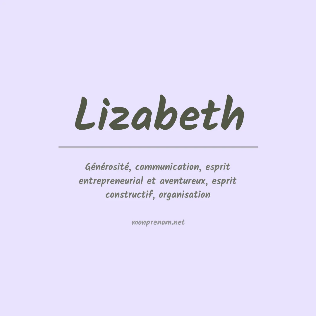 Prénom Lizabeth