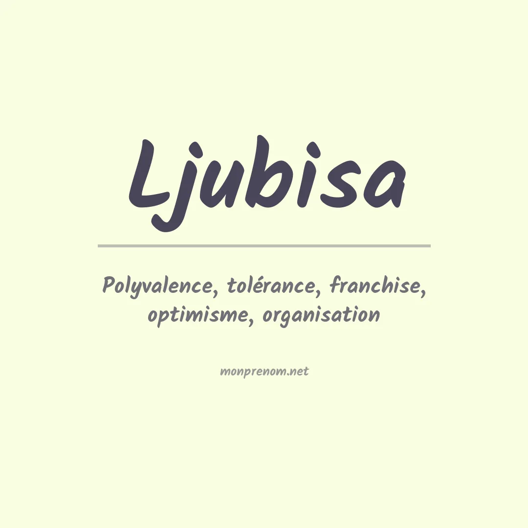 Signification du prénom Ljubisa