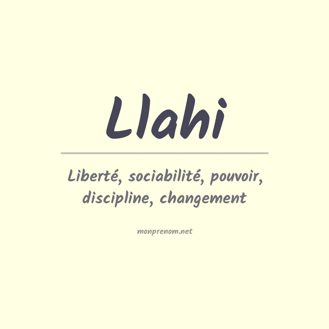 Signification du prénom Llahi