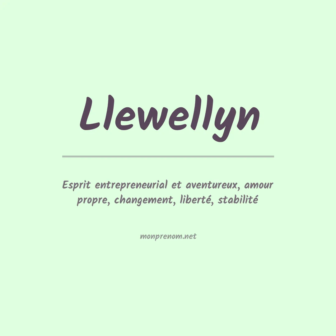 Signification du prénom Llewellyn