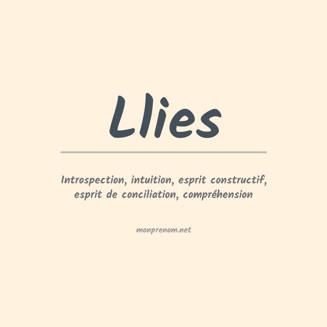 Signification du prénom Llies