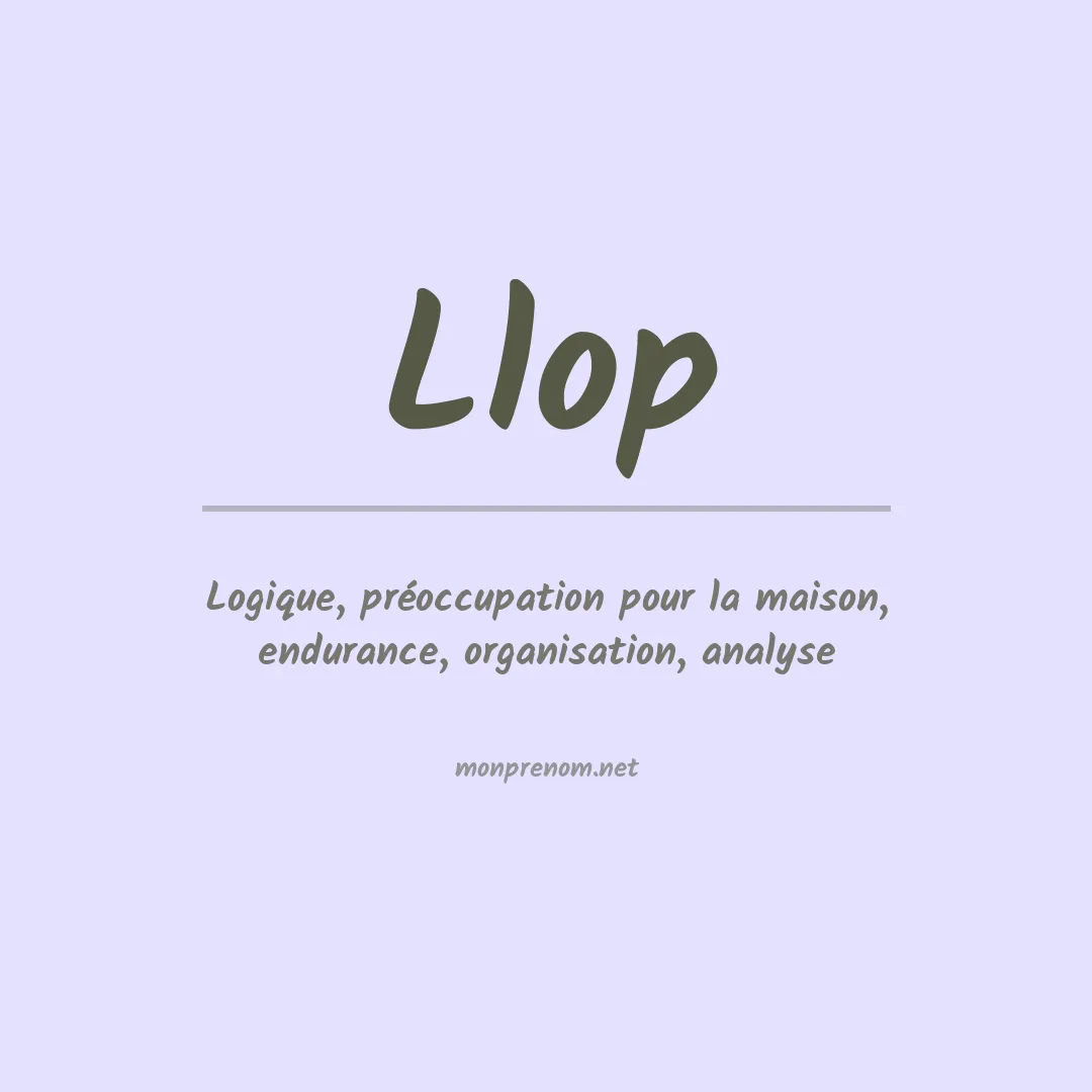 Signification du prénom Llop
