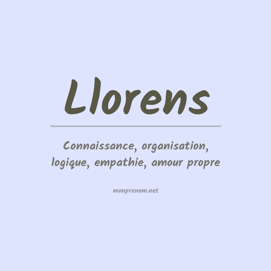 Prénom Llorens