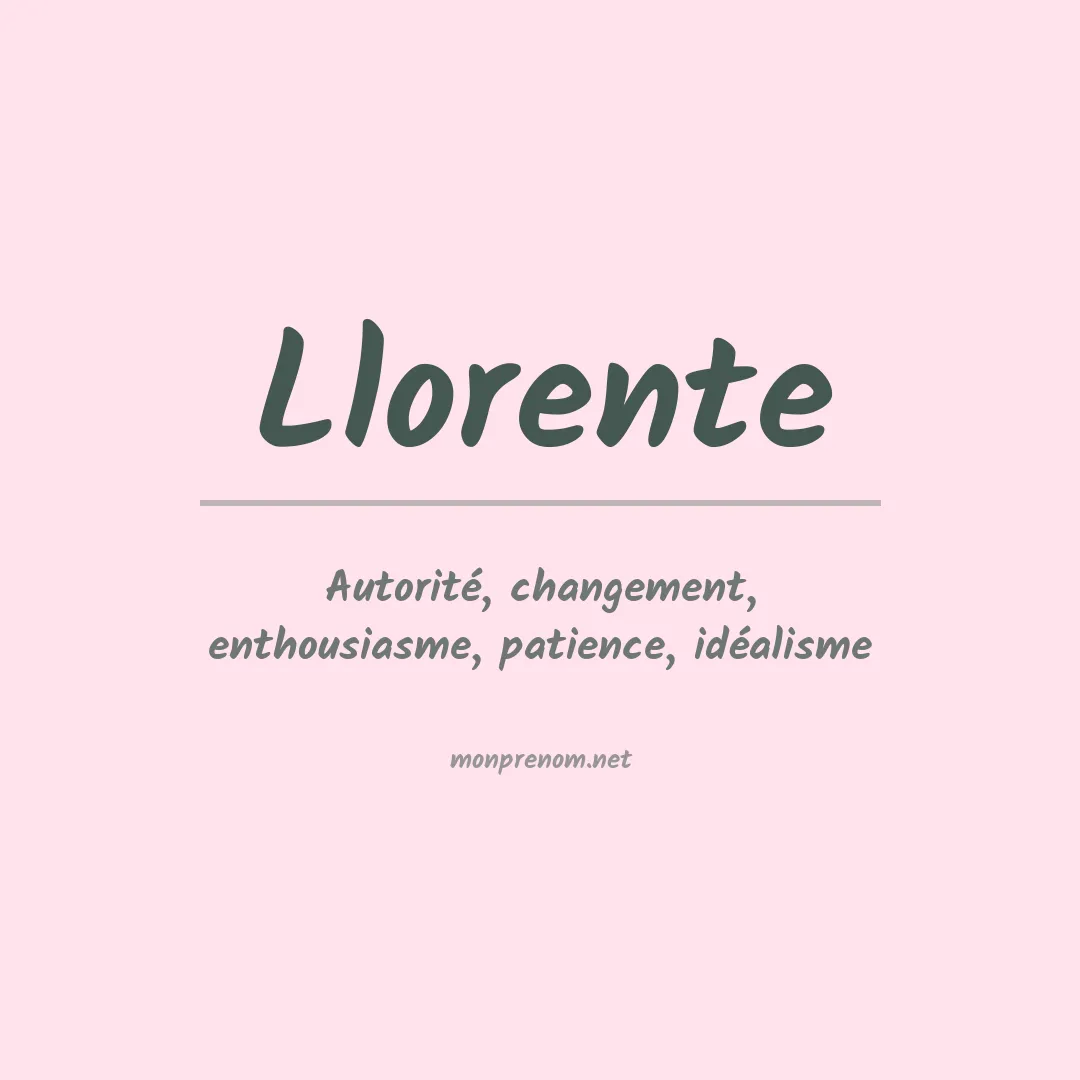 Prénom Llorente