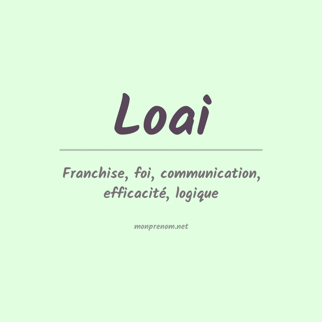 Signification du prénom Loai