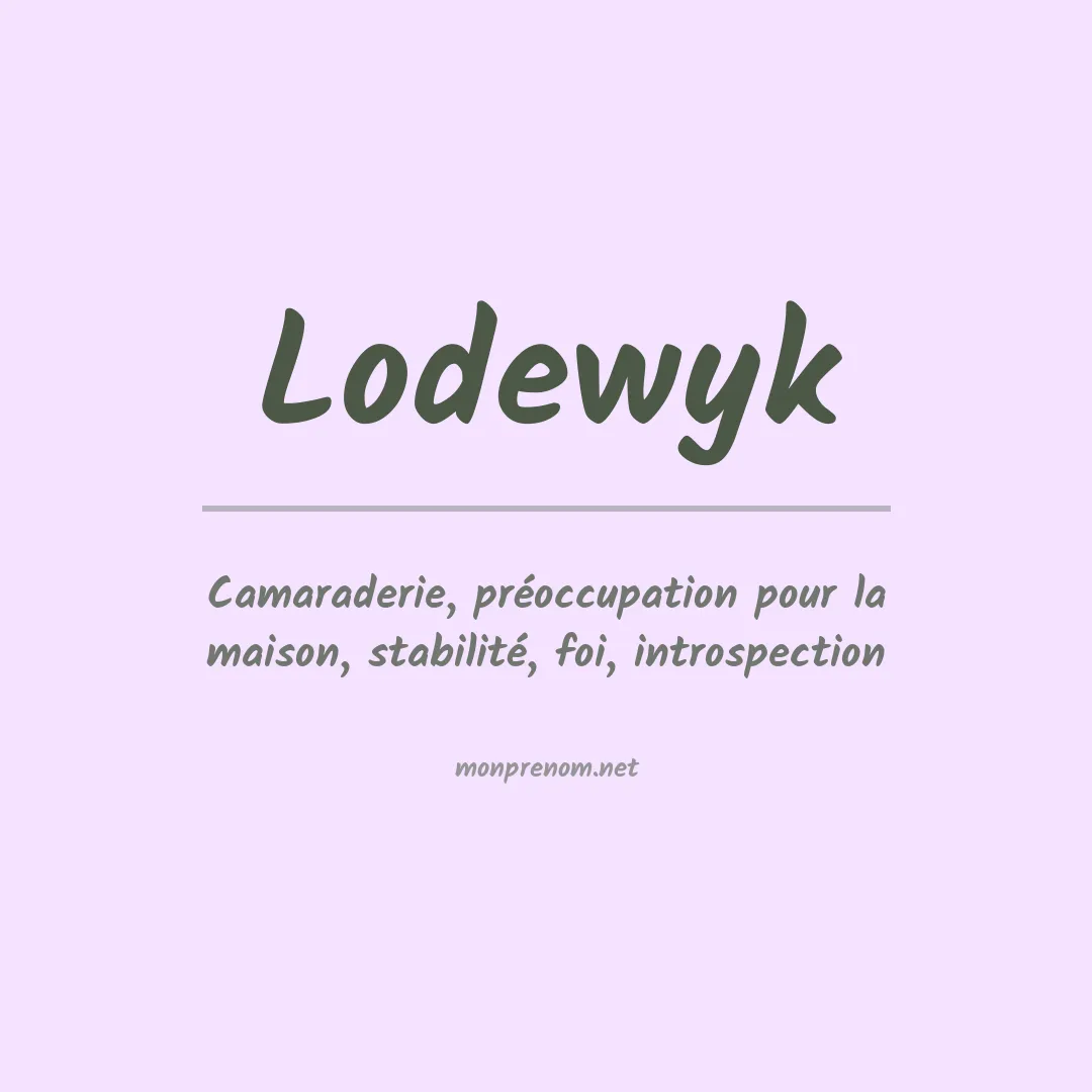 Signification du prénom Lodewyk