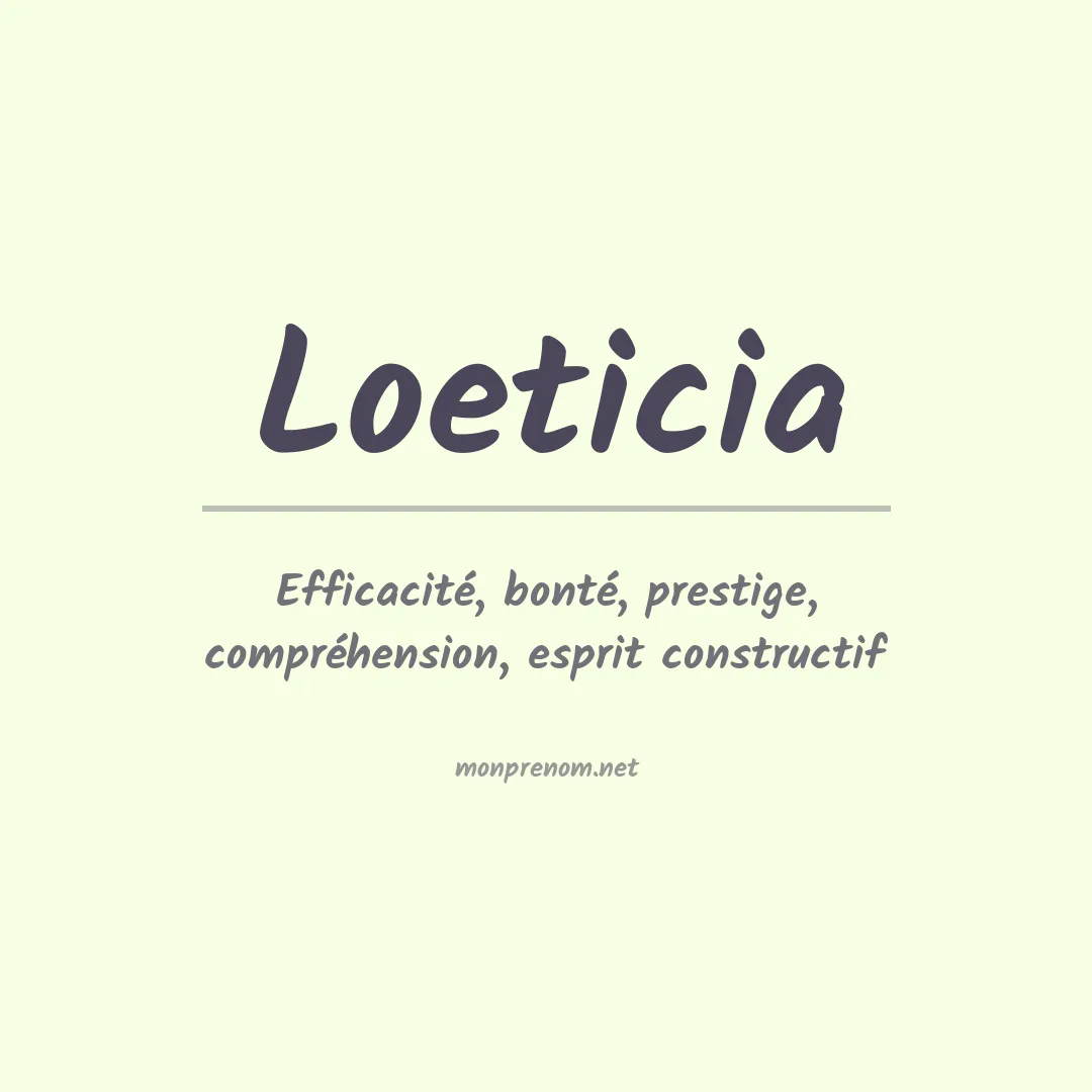 Signification du prénom Loeticia