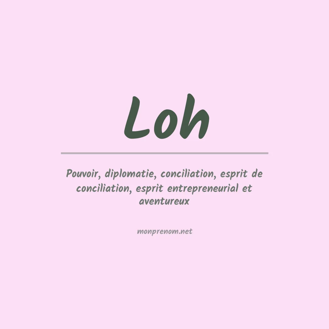 Prénom Loh