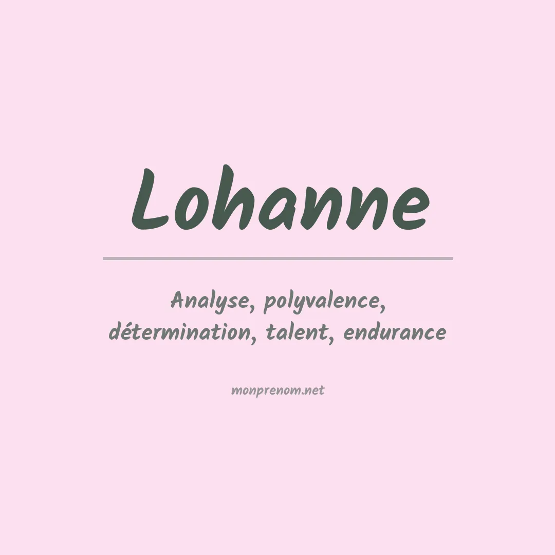 Prénom Lohanne