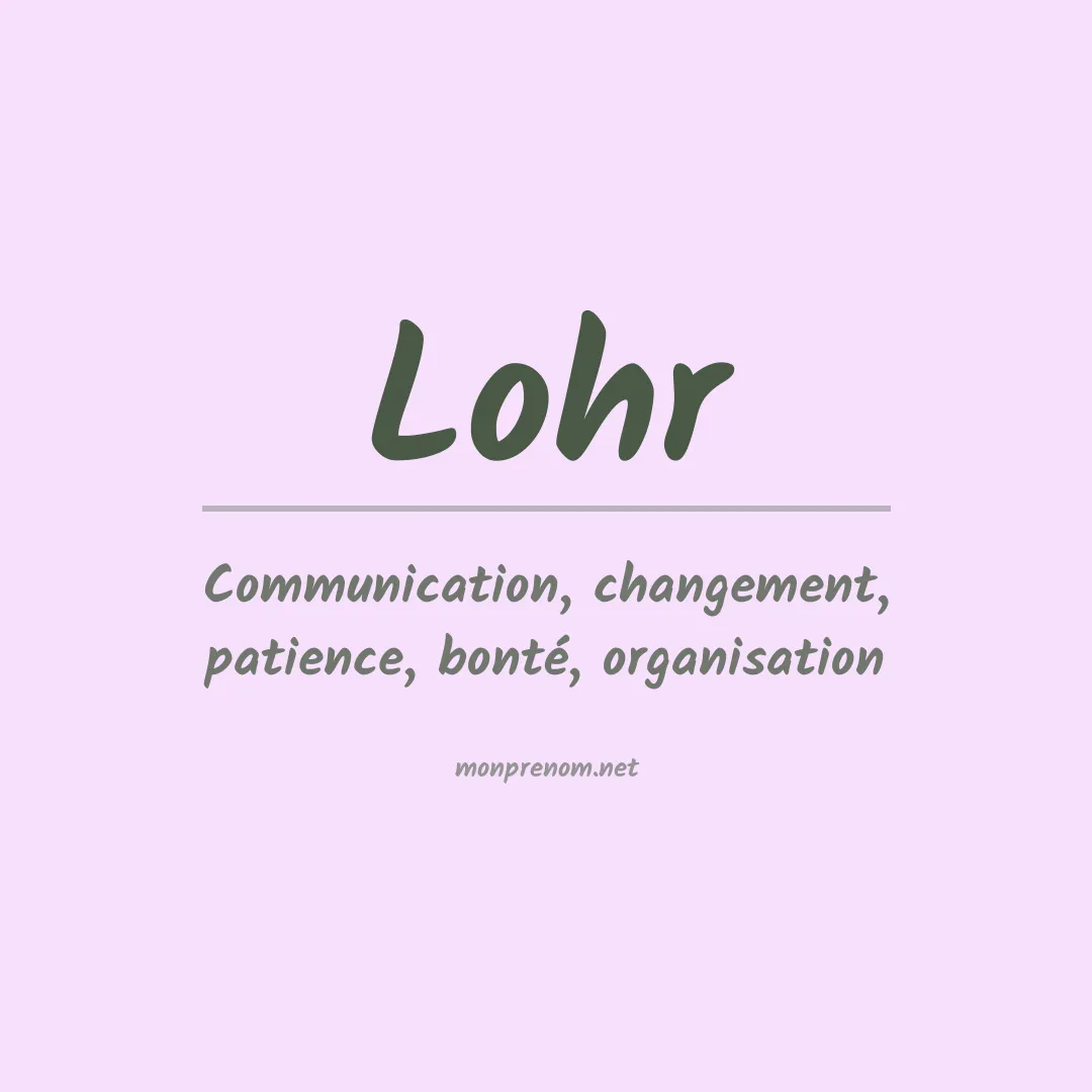 Prénom Lohr