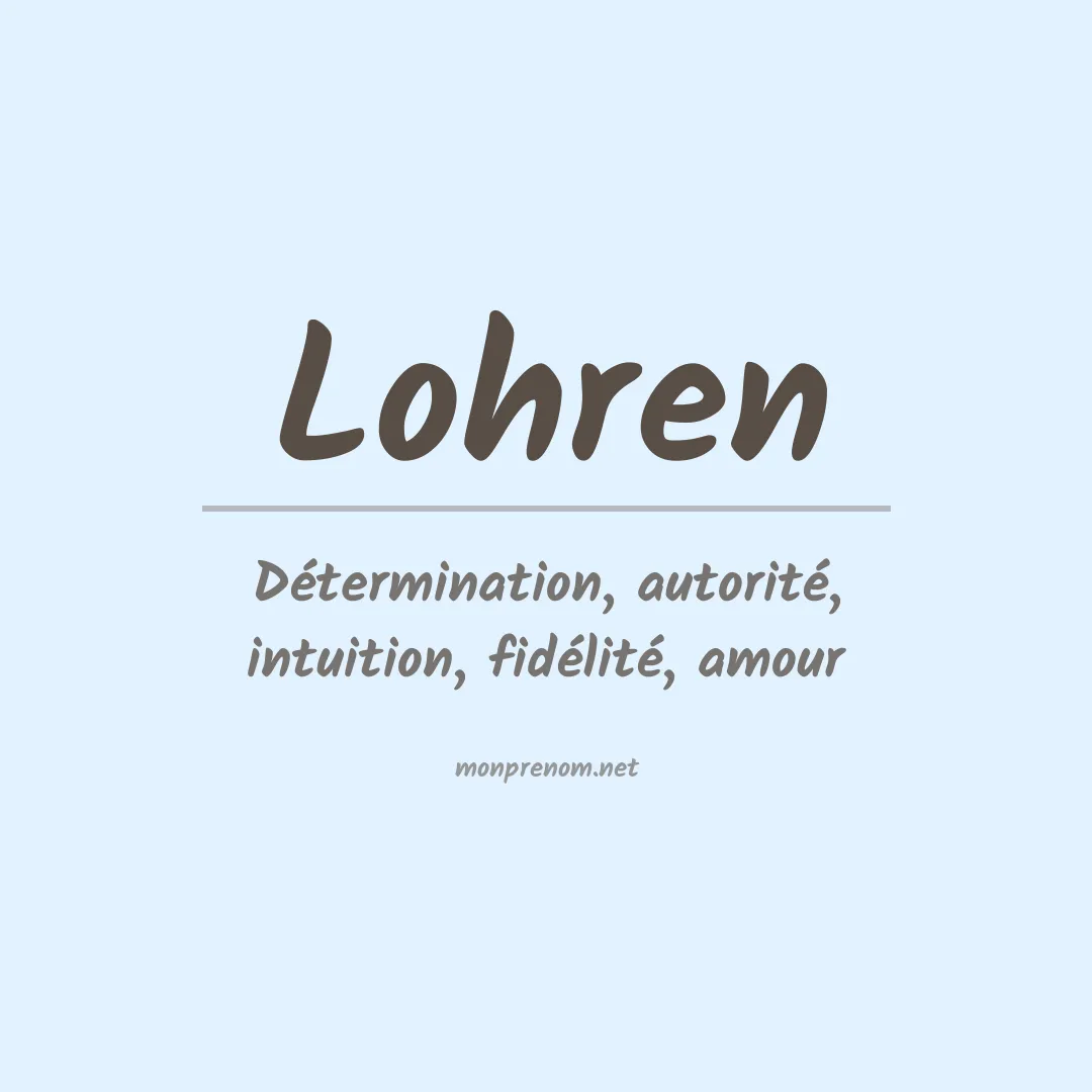 Signification du prénom Lohren