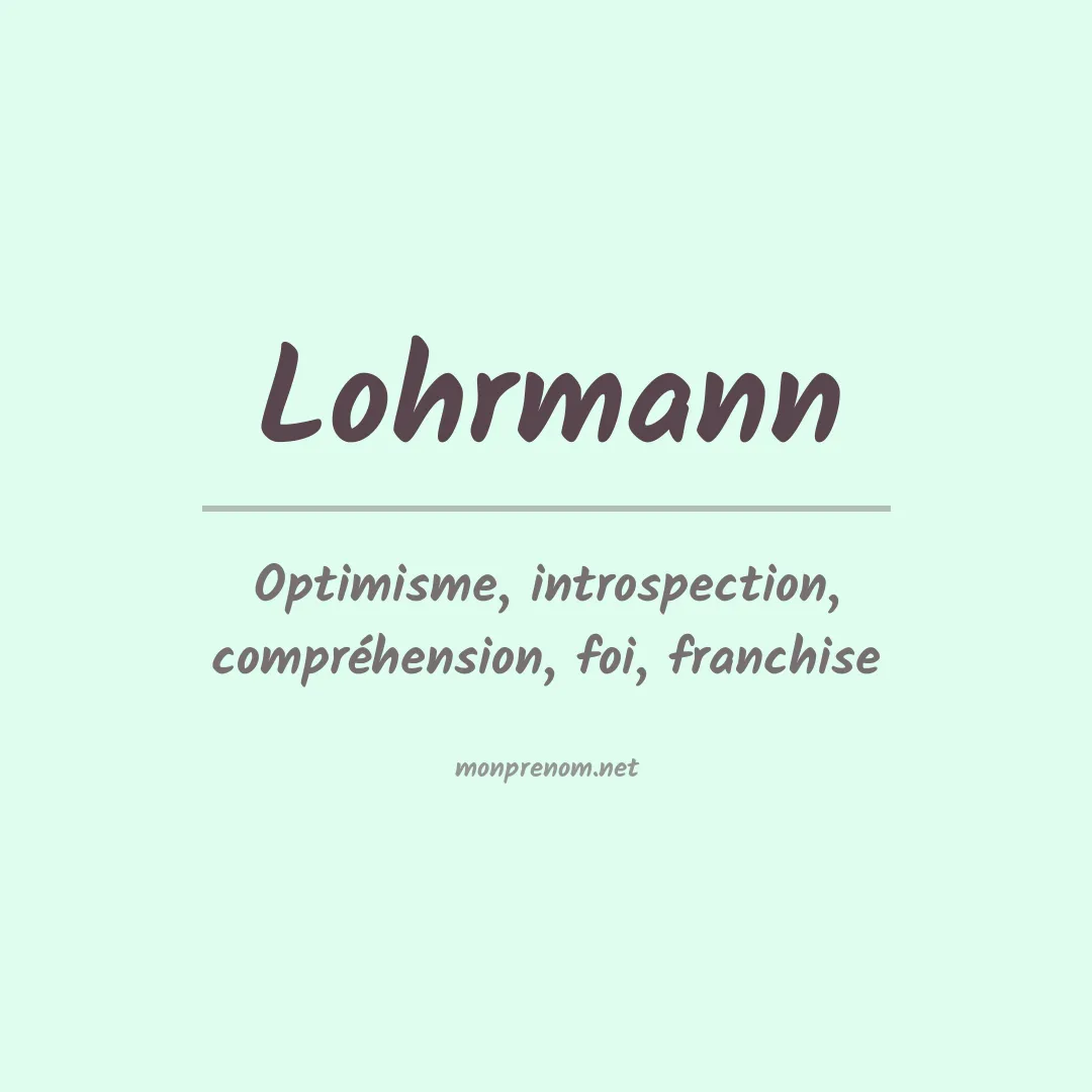 Prénom Lohrmann