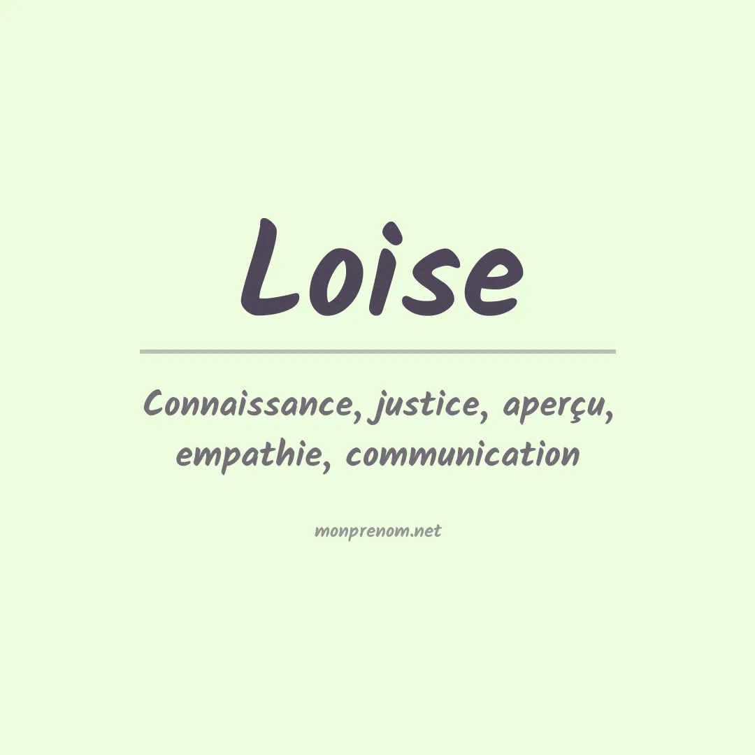 Prénom Loise