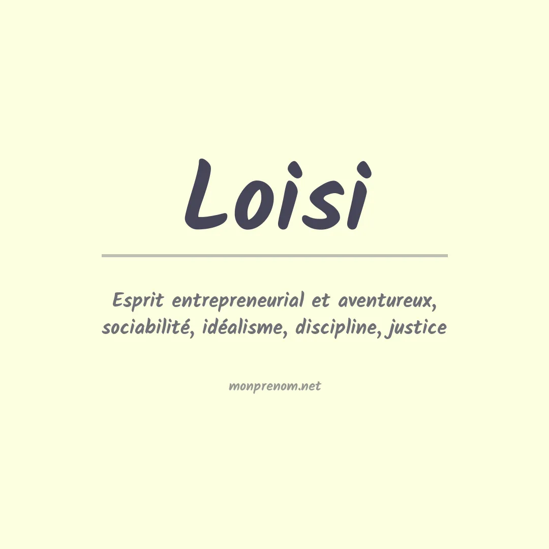 Prénom Loisi