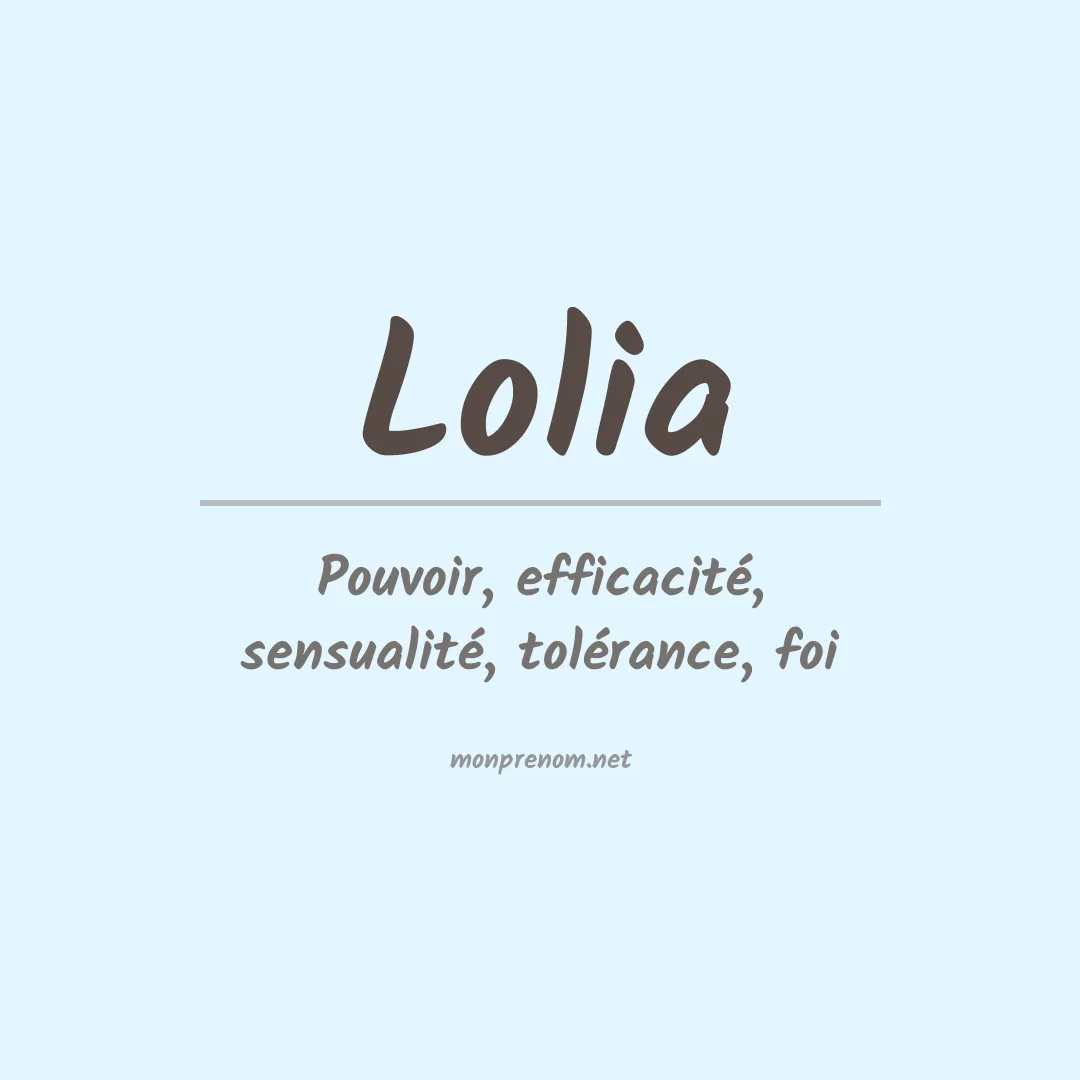 Signification du prénom Lolia