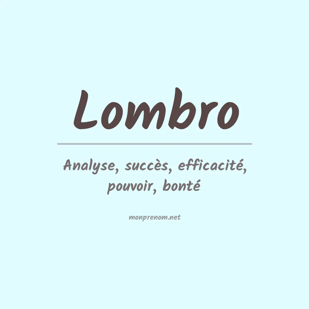 Signification du prénom Lombro