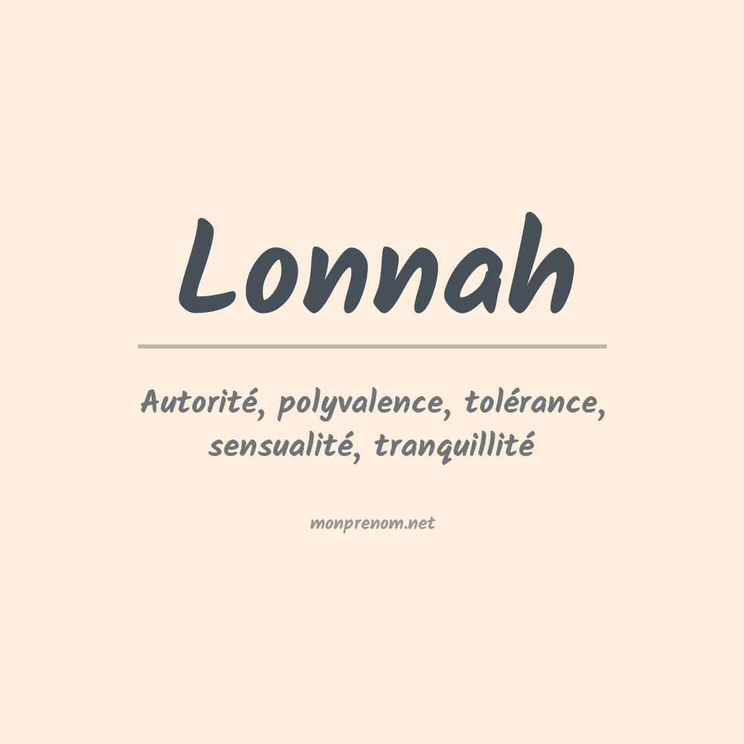 Signification du prénom Lonnah