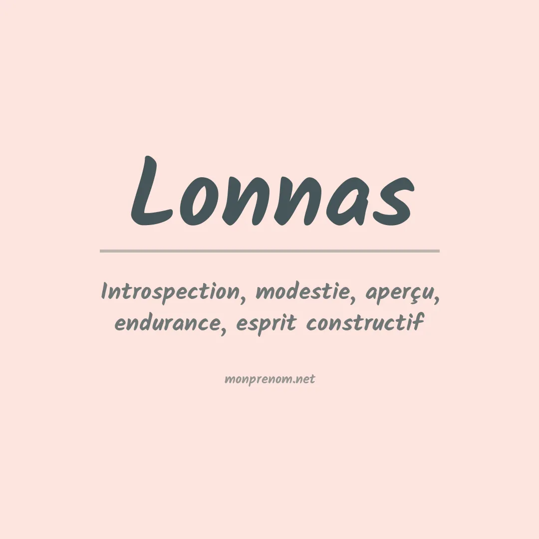 Signification du prénom Lonnas