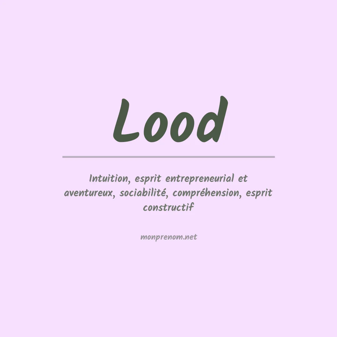 Signification du prénom Lood