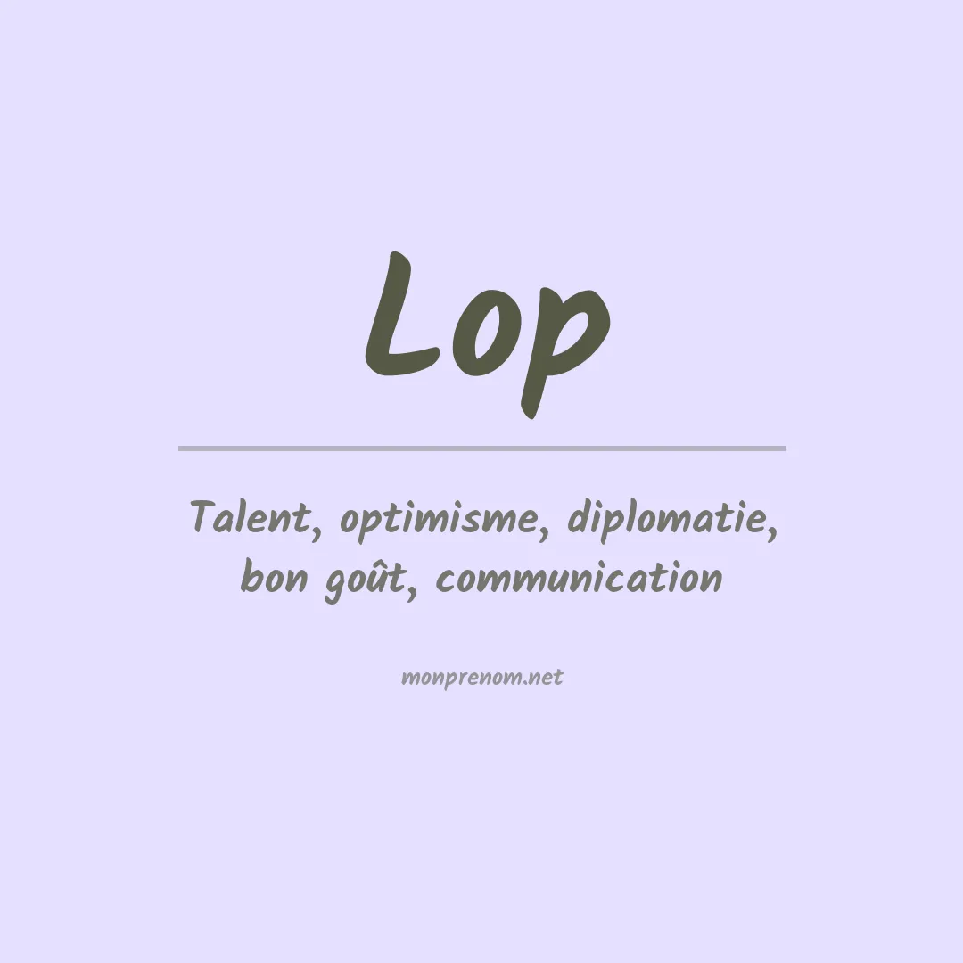 Signification du prénom Lop