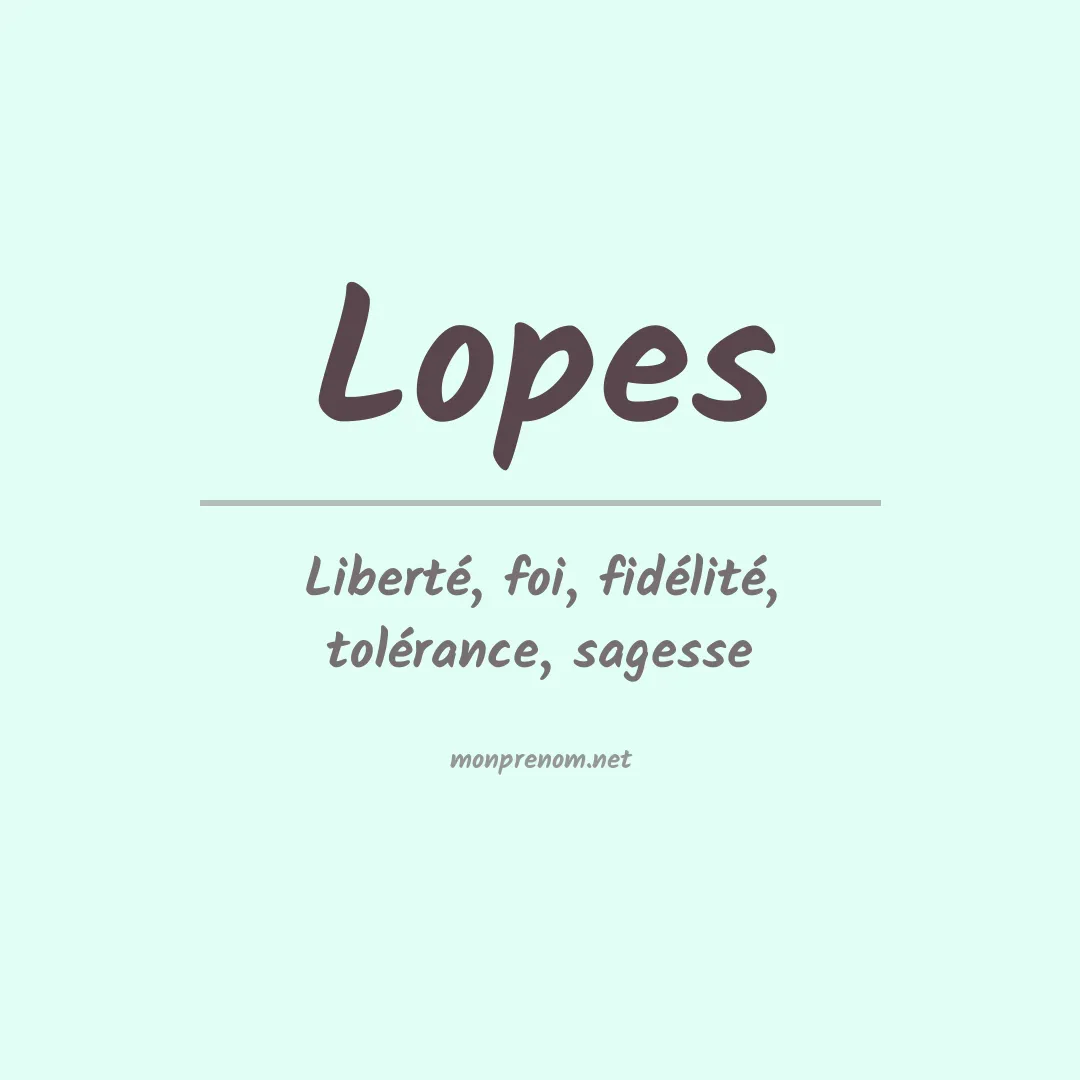 Prénom Lopes