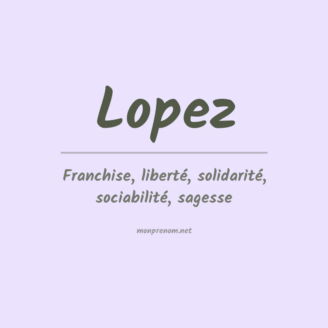 Prénom Lopez