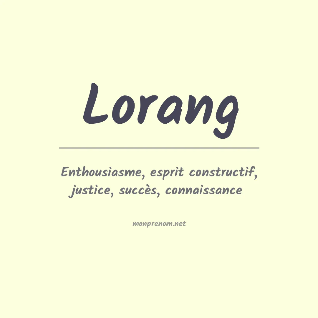 Prénom Lorang