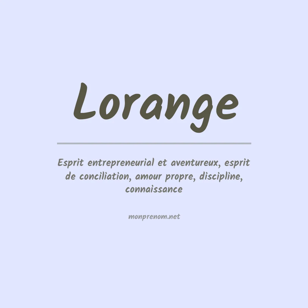 Signification du prénom Lorange