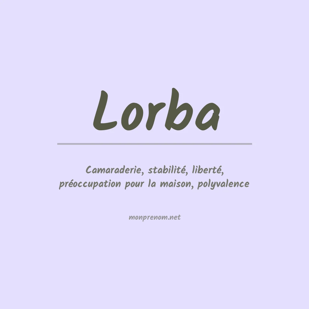 Signification du prénom Lorba
