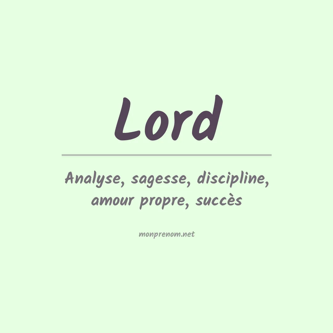 Prénom Lord