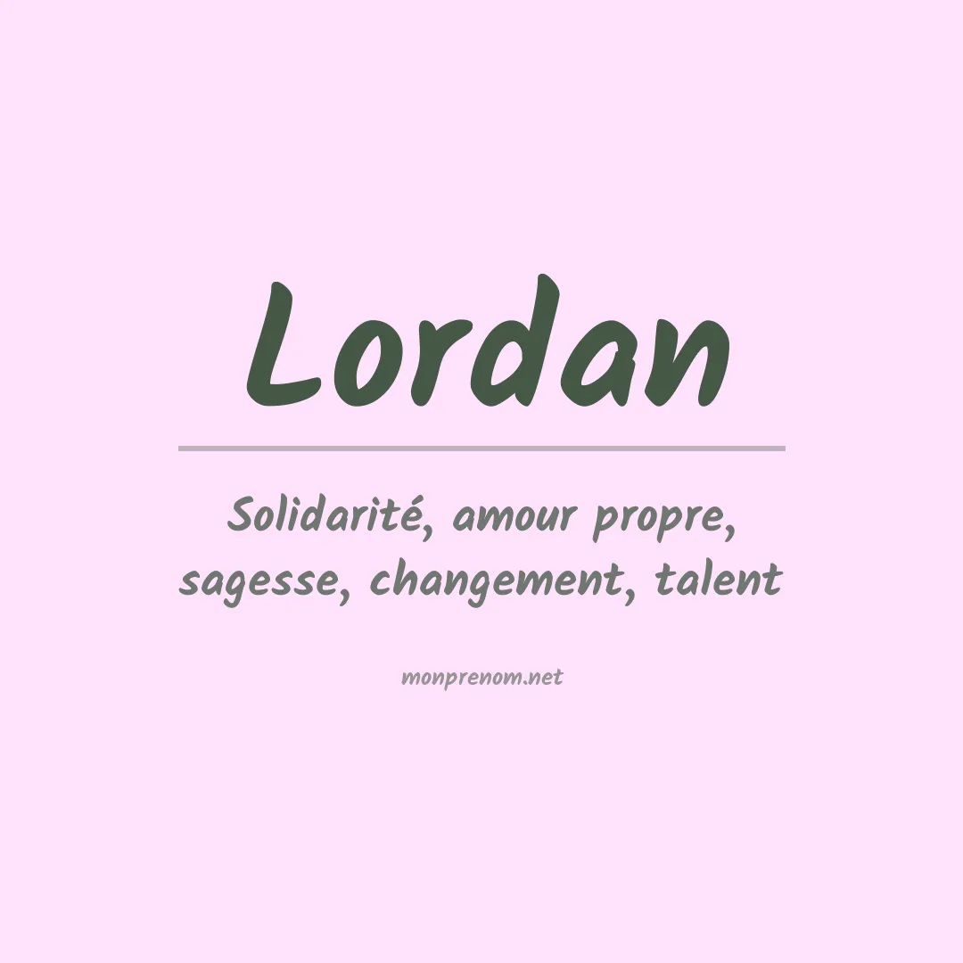 Prénom Lordan
