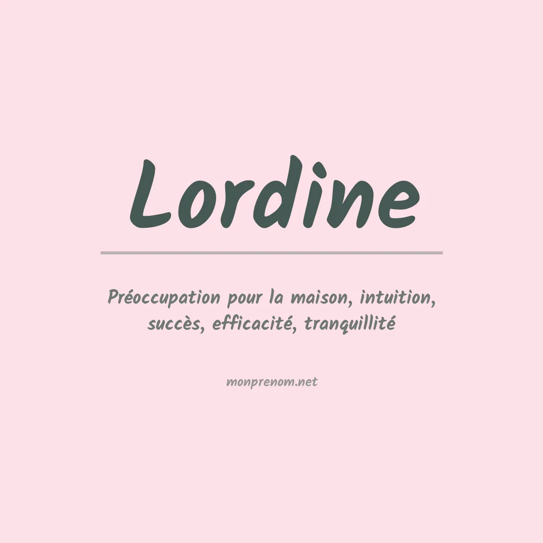 Prénom Lordine