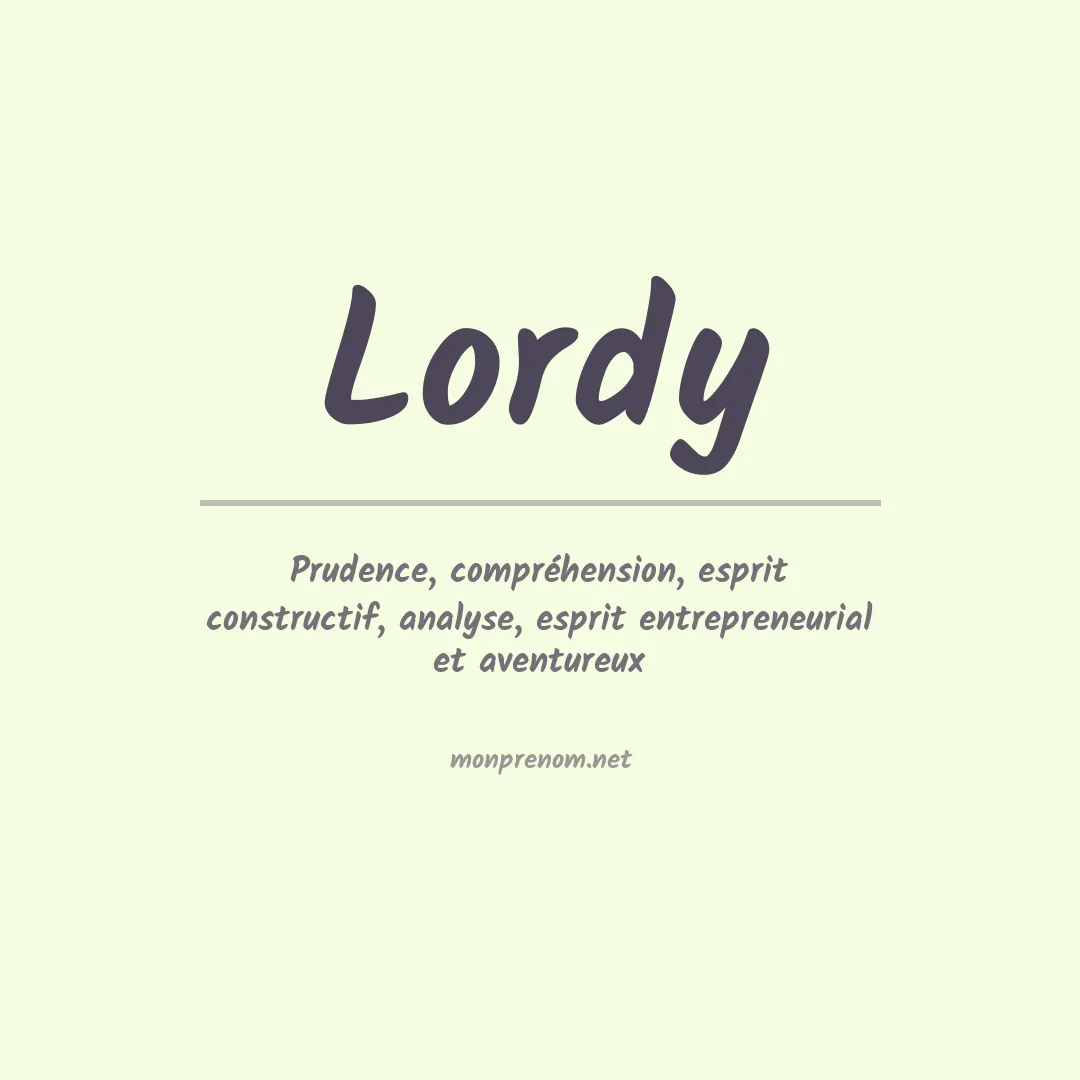 Signification du prénom Lordy