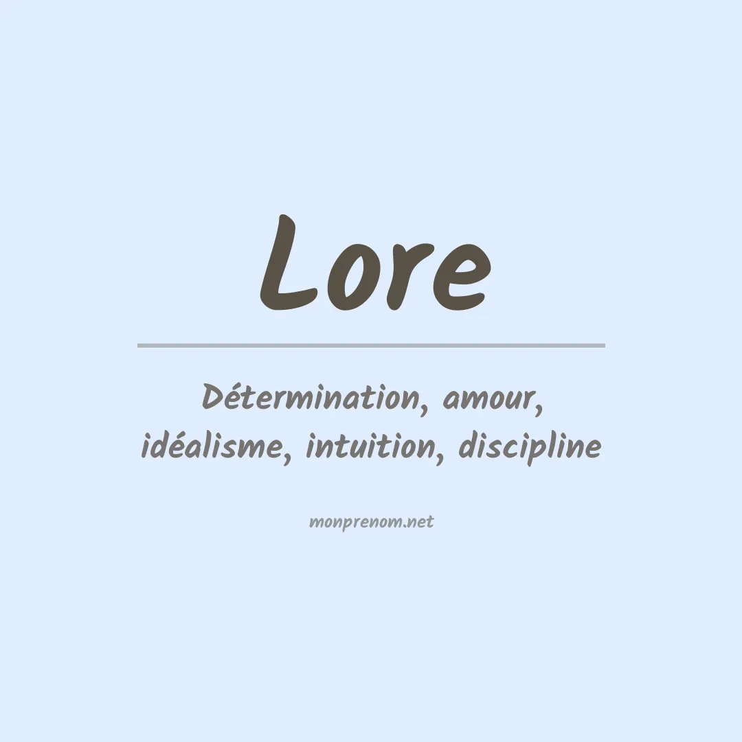 Prénom Lore