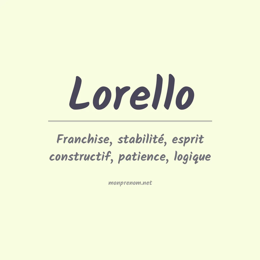 Prénom Lorello