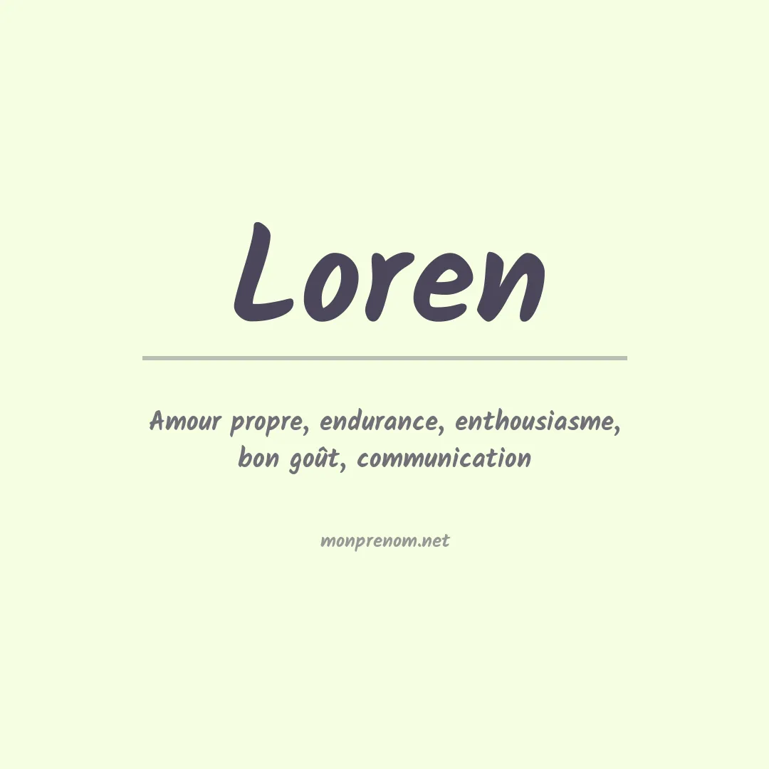 Prénom Loren