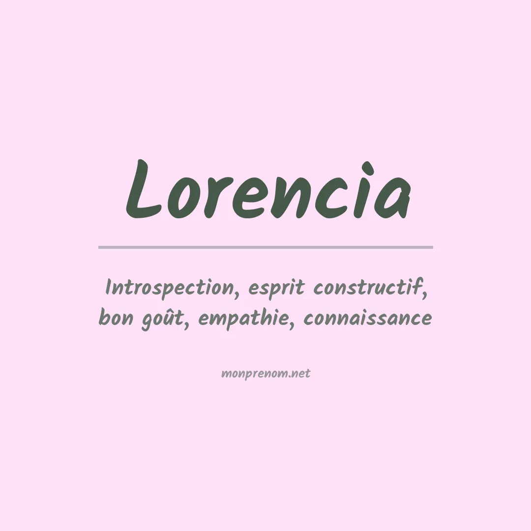 Signification du prénom Lorencia
