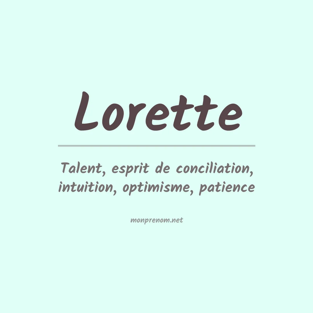 Prénom Lorette