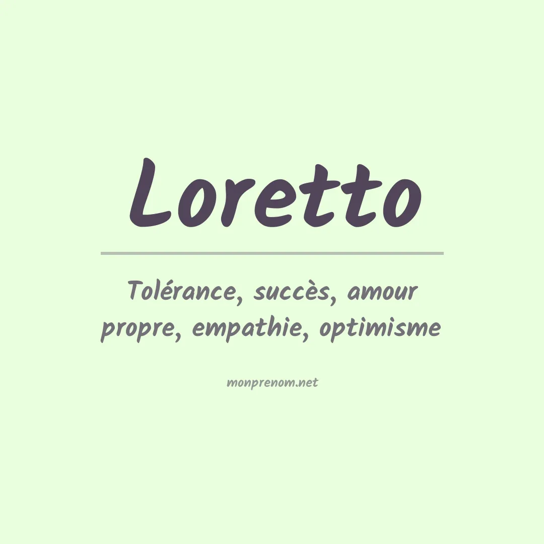 Signification du prénom Loretto