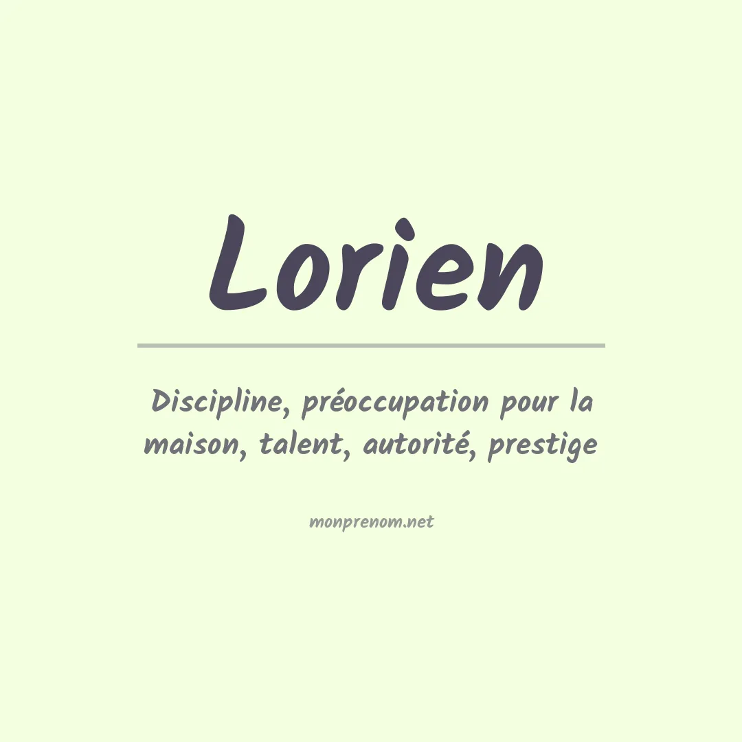 Signification du prénom Lorien