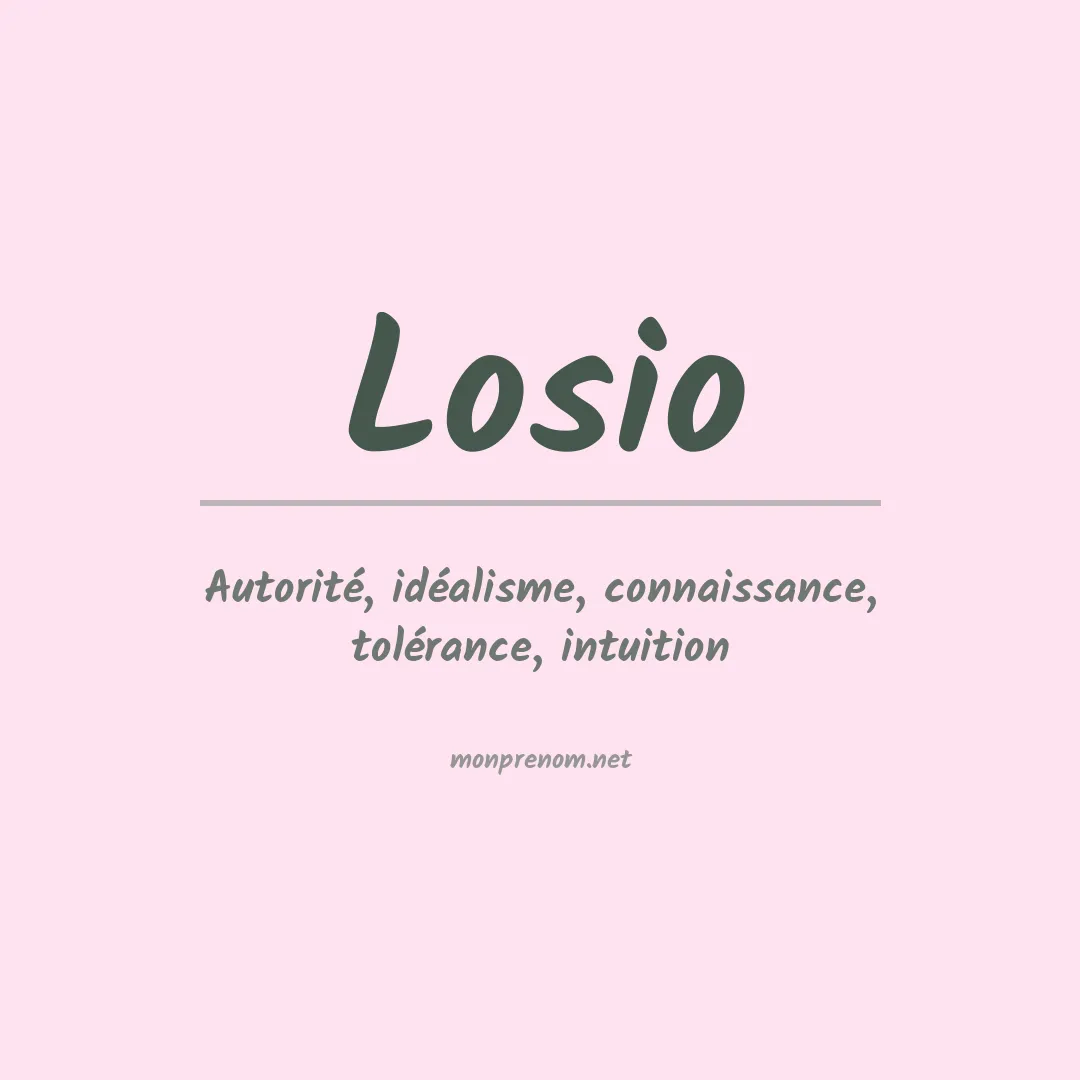 Signification du prénom Losio