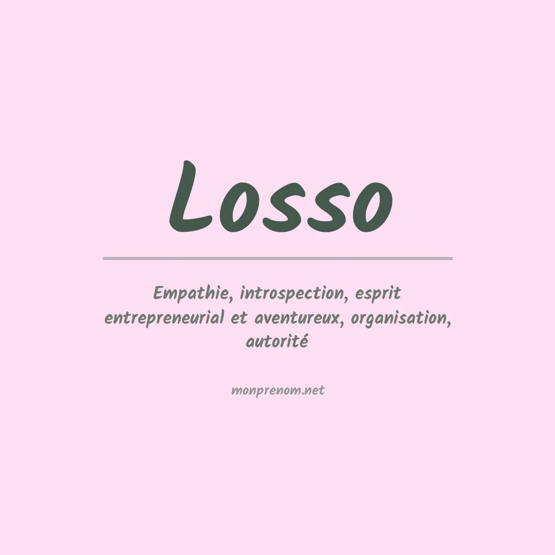 Signification du prénom Losso