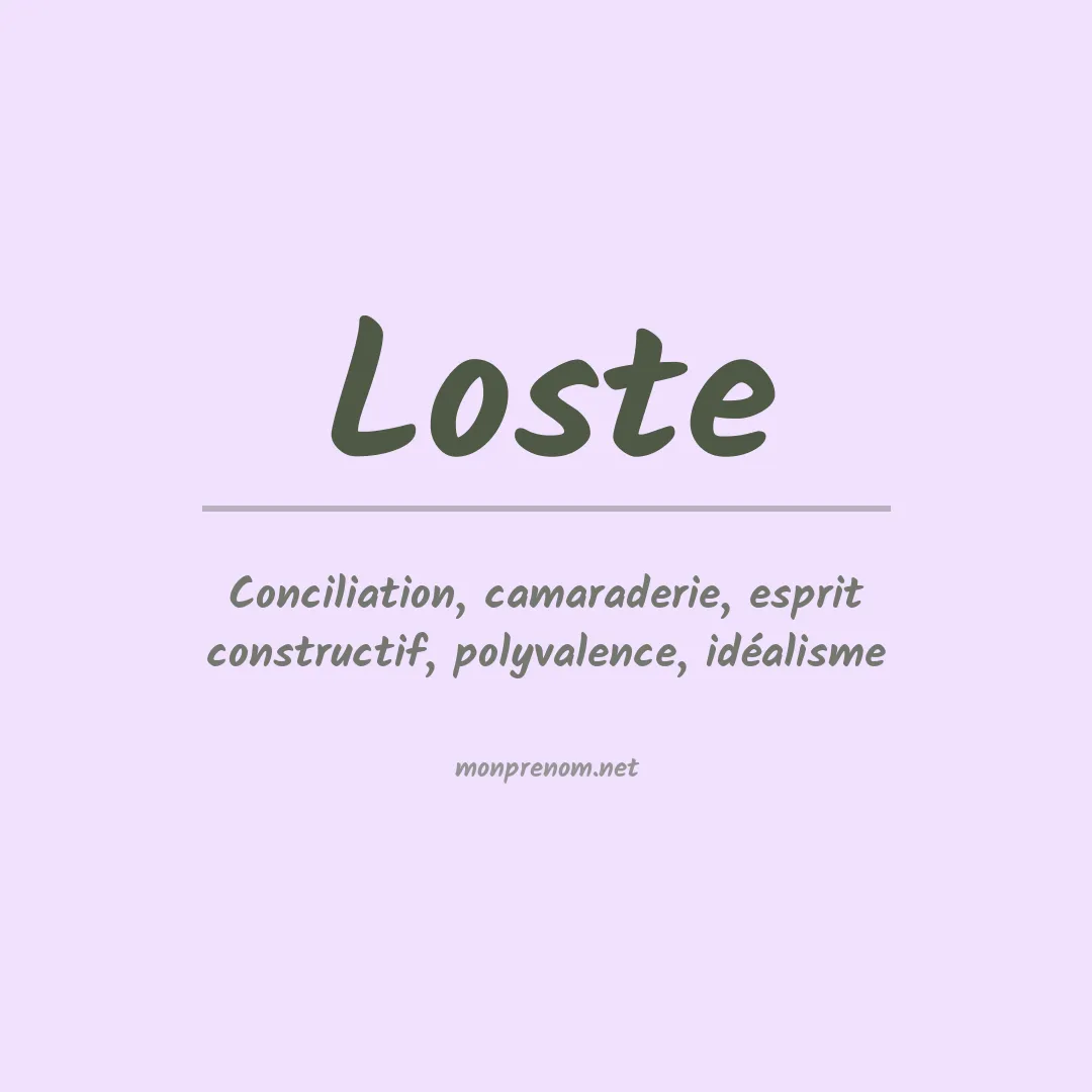 Signification du prénom Loste