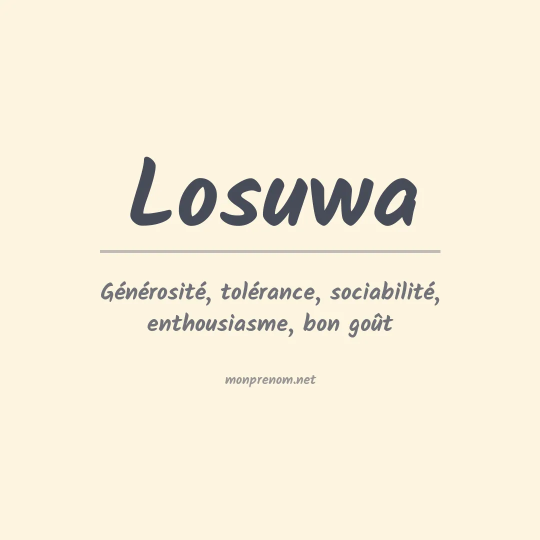 Signification du prénom Losuwa