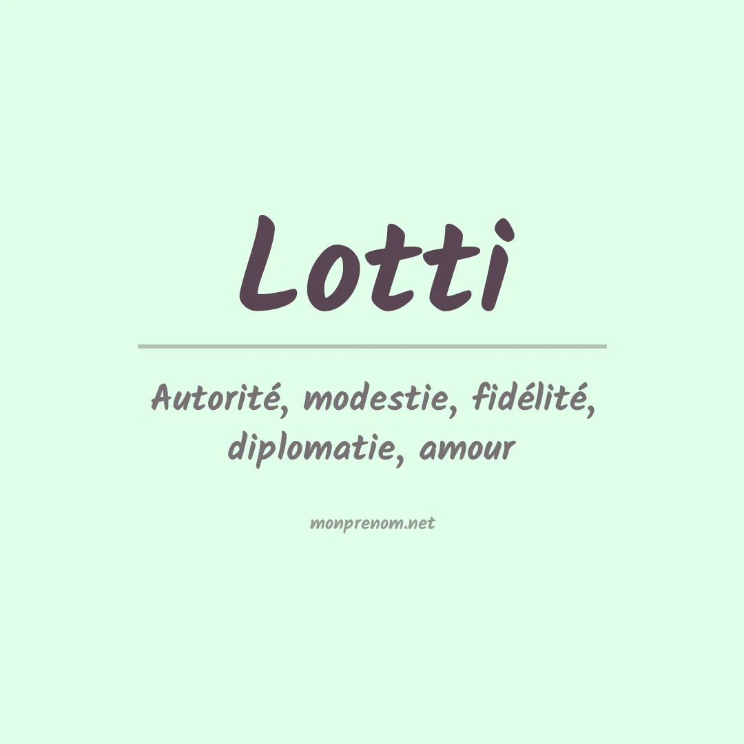 Prénom Lotti