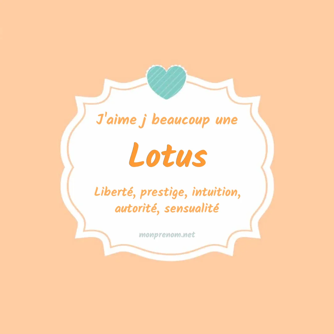J'aime beaucoup Lotus