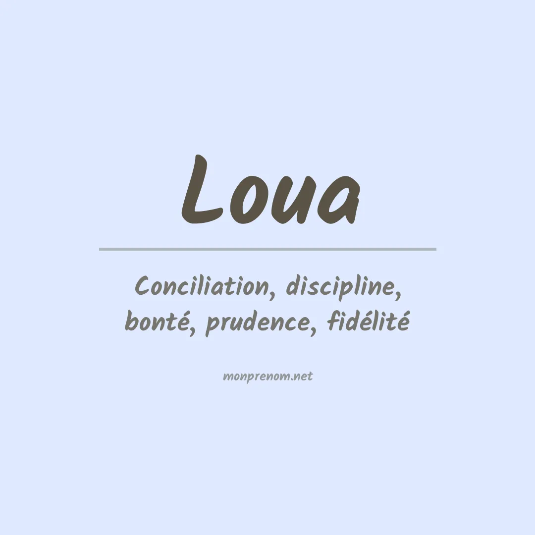Signification du prénom Loua