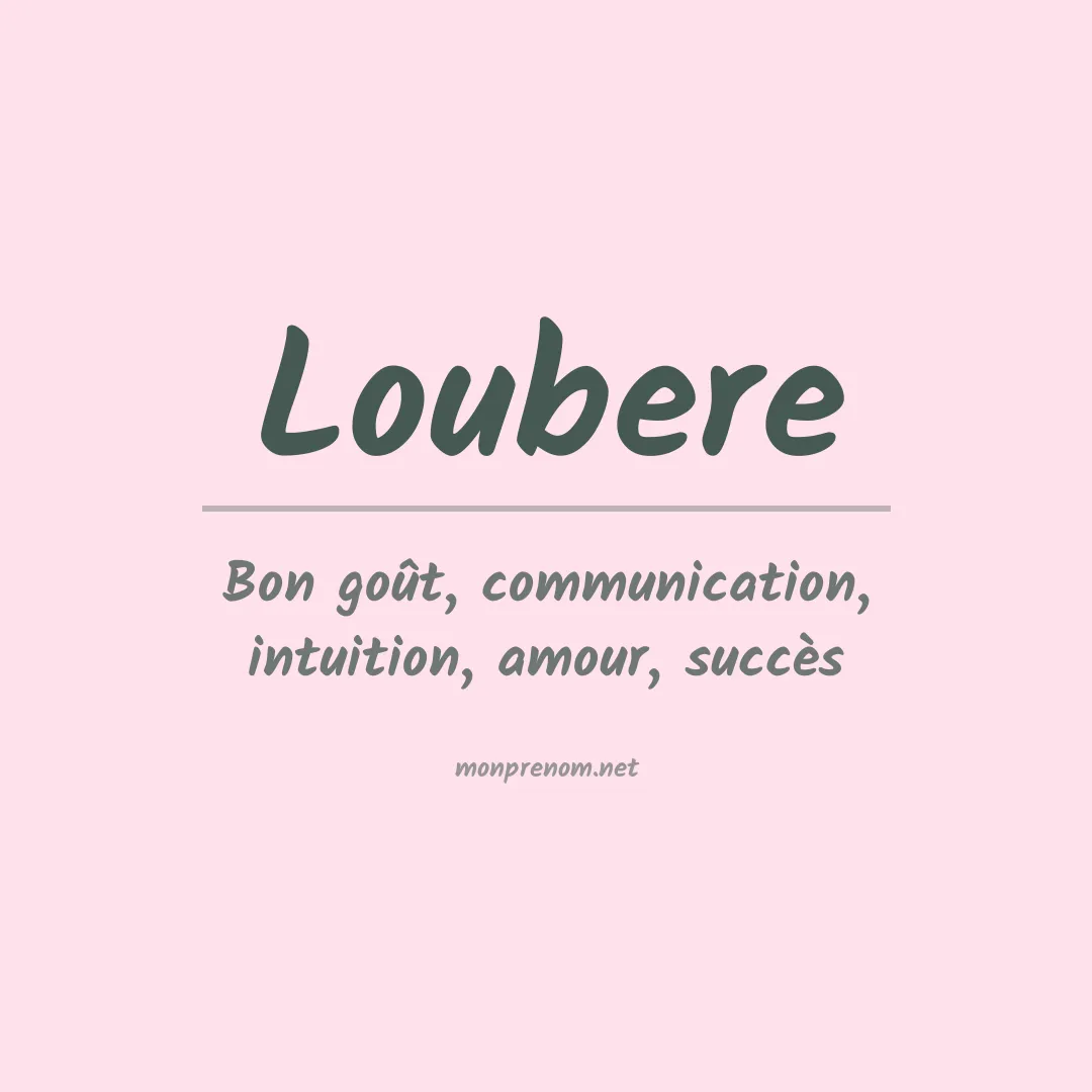 Signification du prénom Loubere